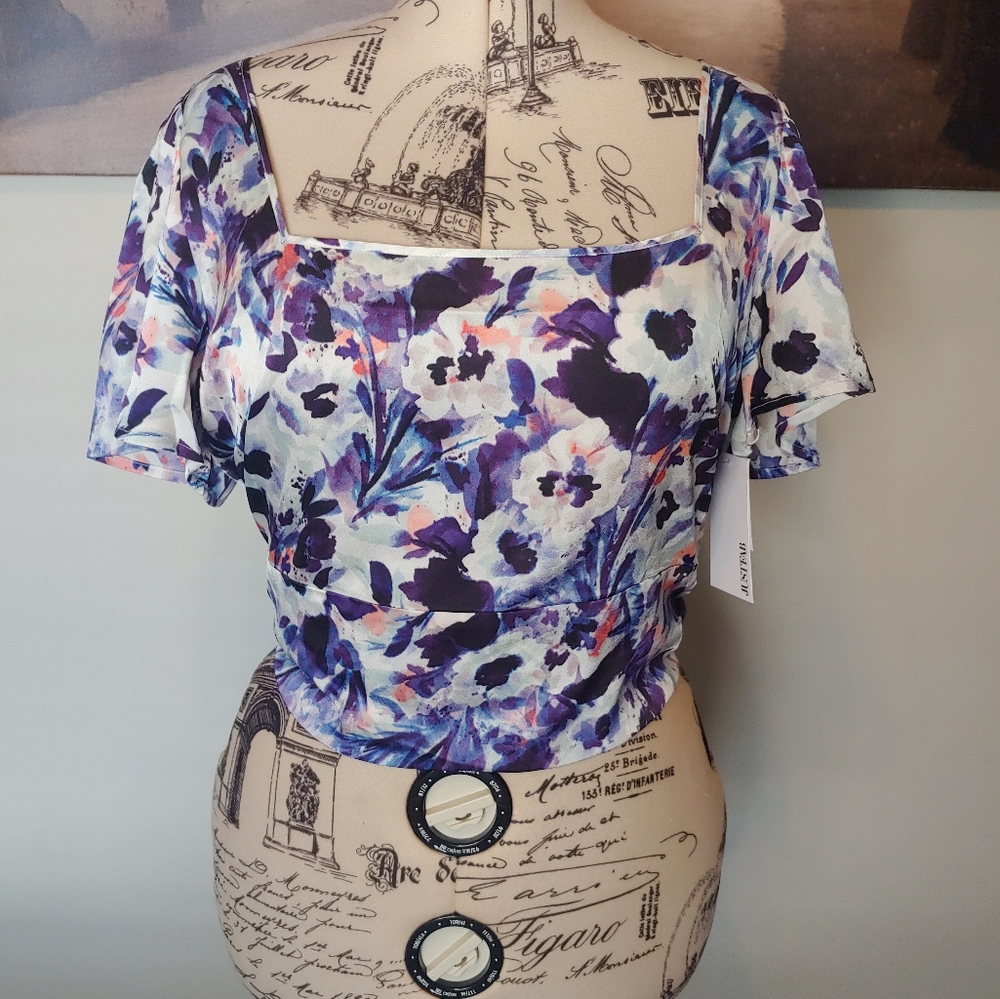 ✨️NEW JustFab Tie Back Charmeuse Top XL